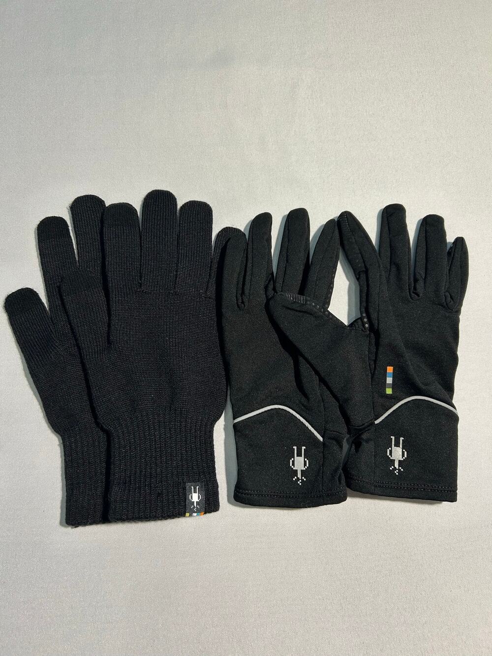 Lot of 2 Smart Wool Gloves Black Medium & Large